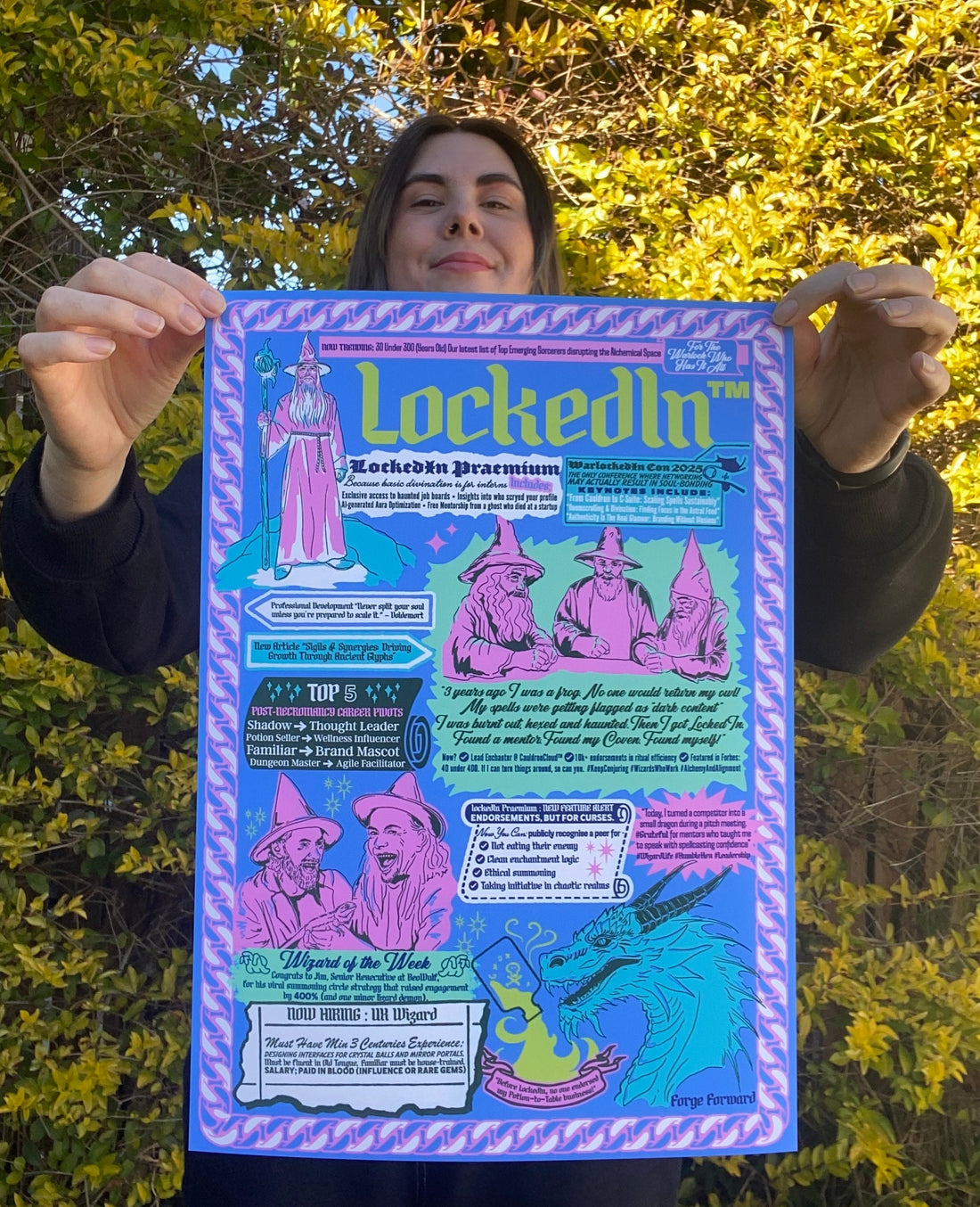 LockedIn is LinkedIn for Wizards and Warlocks! Process story on Forge's New Print