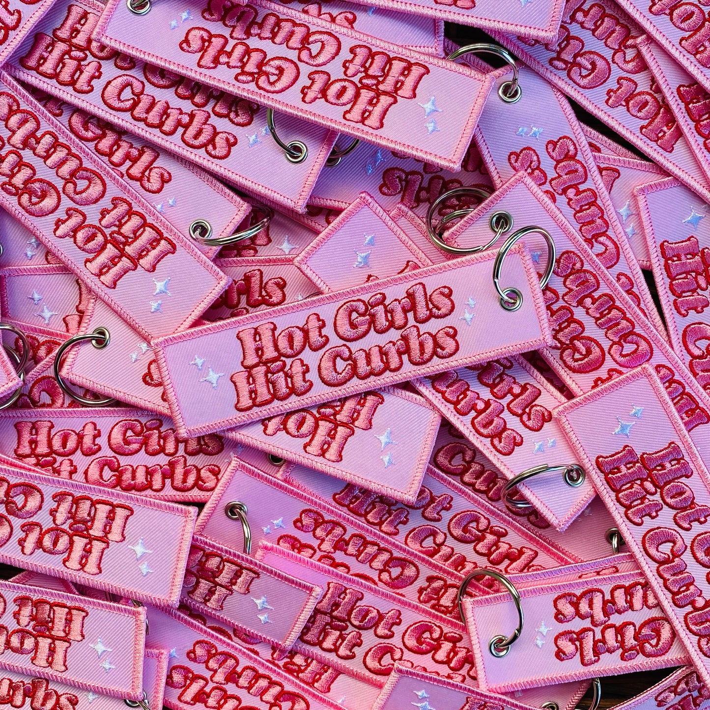Hot Girls Hit Curbs | Embroidered Key Chain