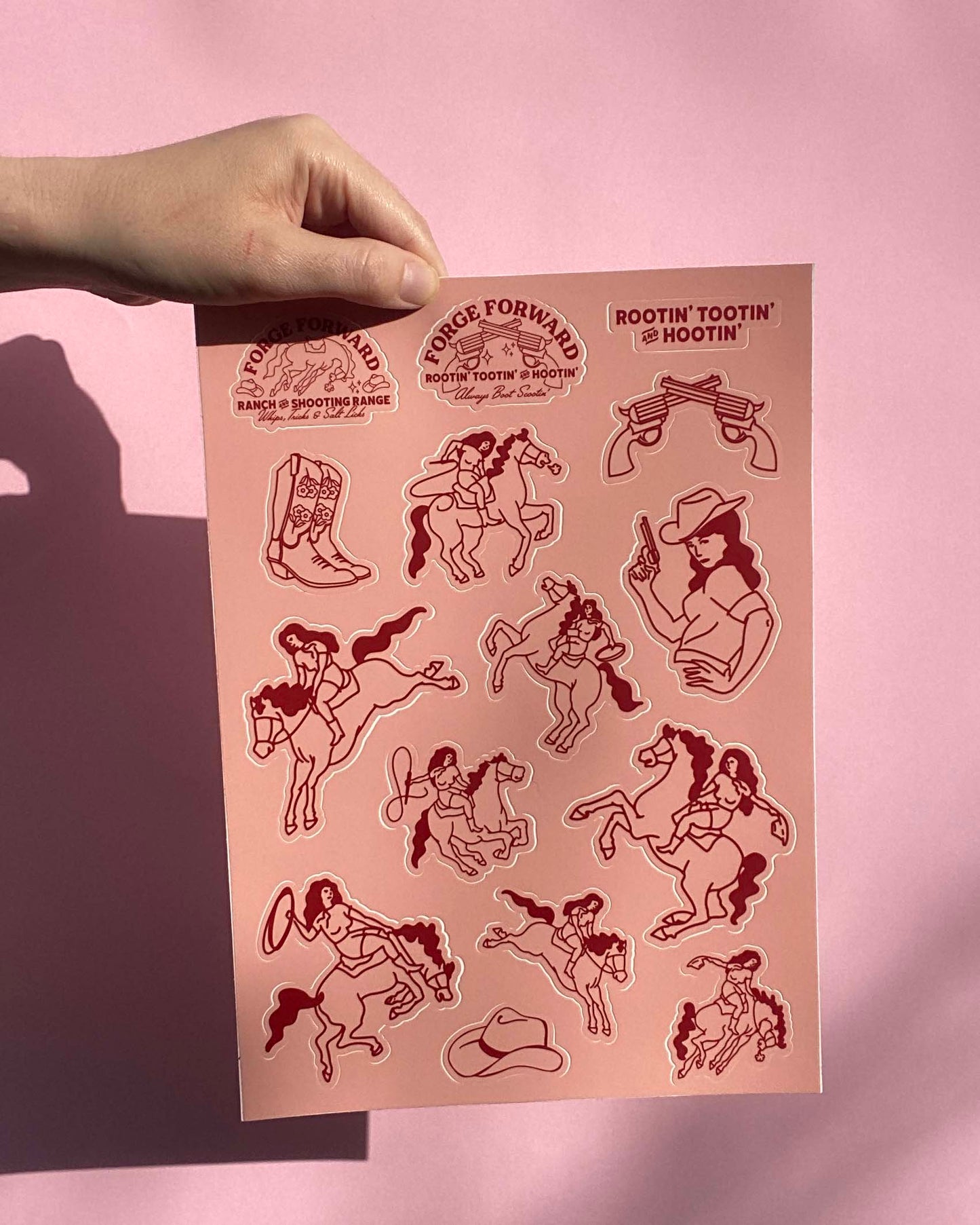 Cowgirl | A4 Sticker Sheet - 15 Stickers!