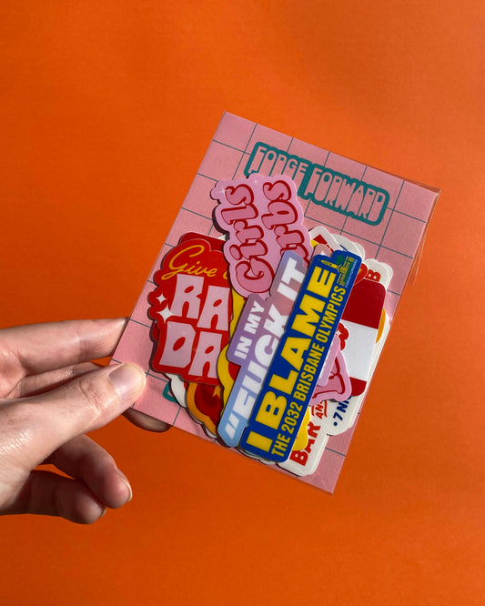 VOL 5 (Pink) Typographic Sticker Pack | 10 Matte Vinyl Stickers