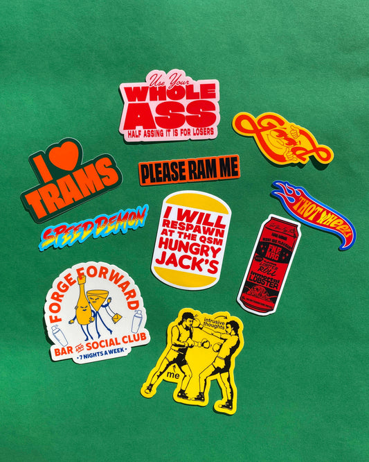 VOL 4 (Teal) Typographic Sticker Pack | 10 Matte Vinyl Stickers