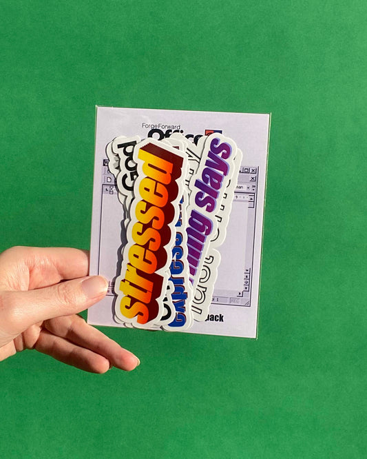 Nostalgic WordArt Sticker Pack | 90s Microsoft Office-Inspired Graphic Design Stickers