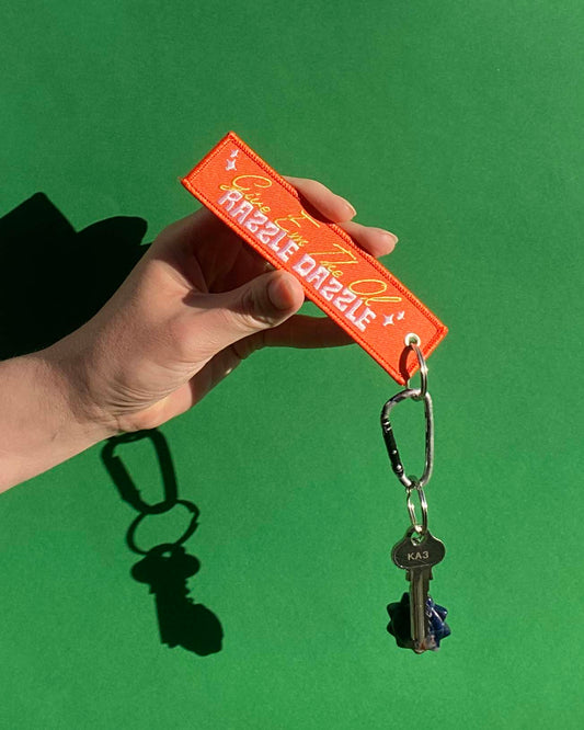 Give Em The Ol Razzle Dazzle | Embroidered Keyring