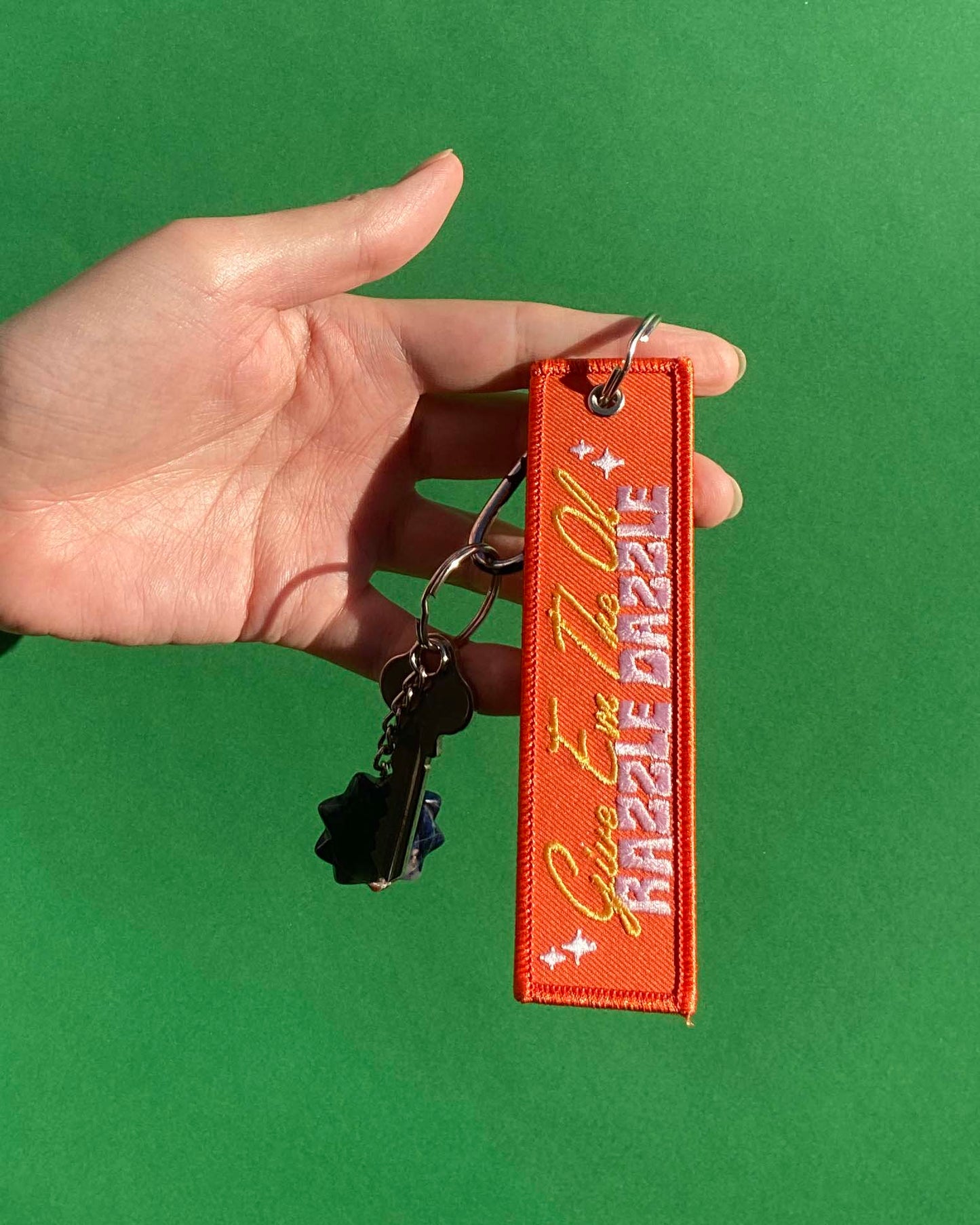 Give Em The Ol Razzle Dazzle | Embroidered Keyring