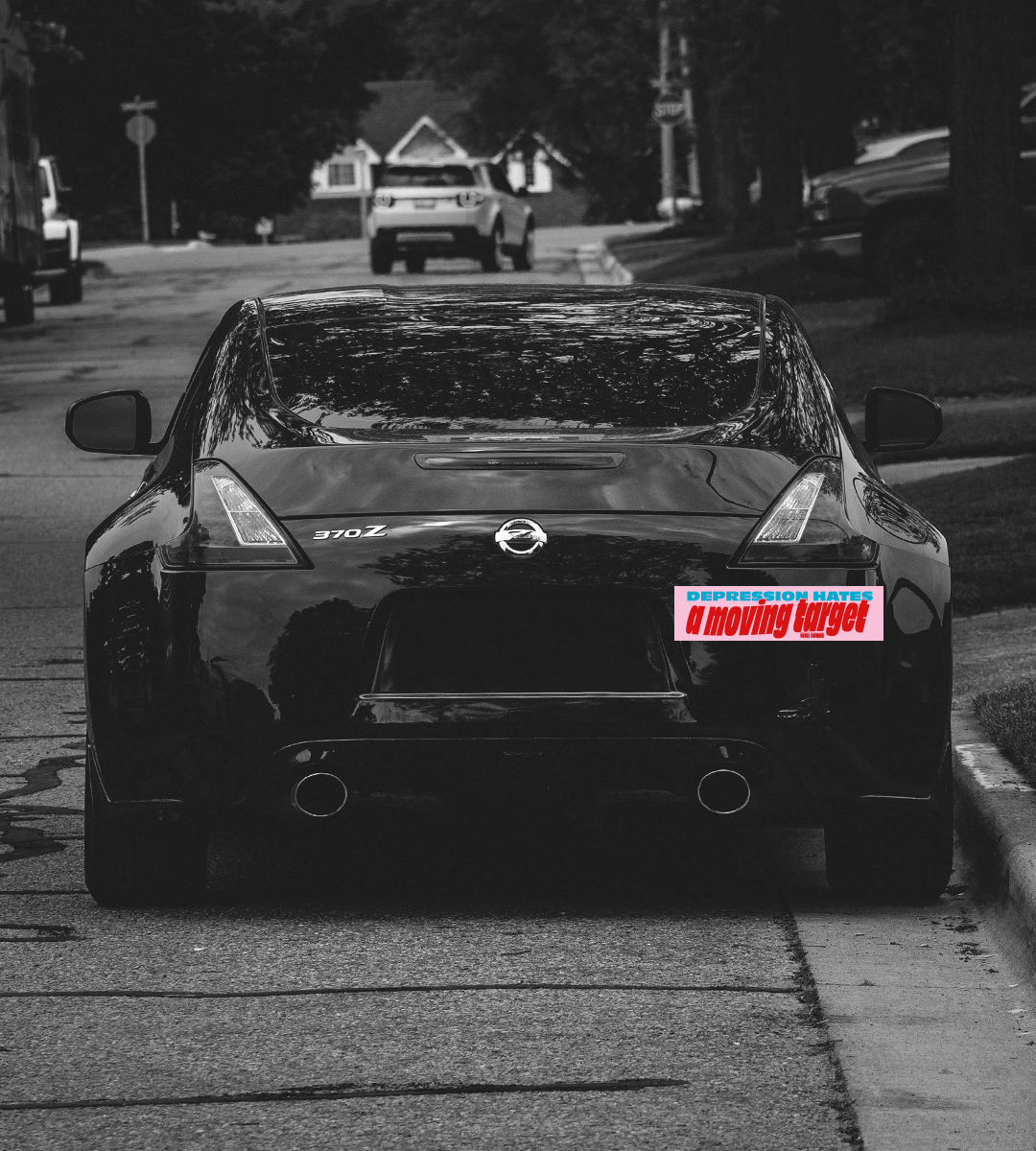 Depression Hates A Moving Target Bumper Sticker