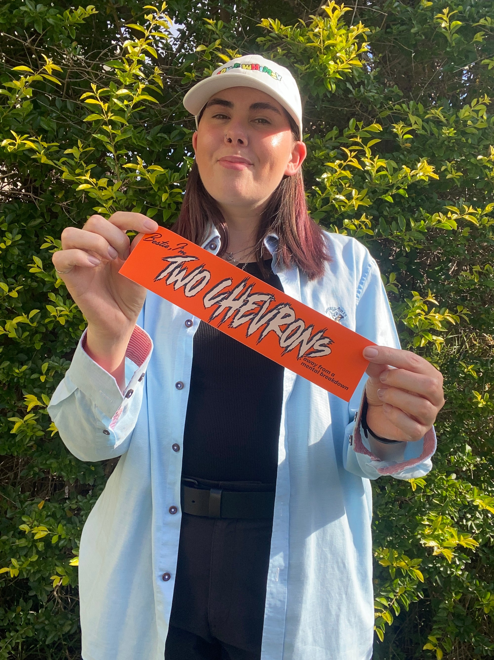 TWO CHEVRONS AWAY From a Mental Breakdown Bumper Sticker