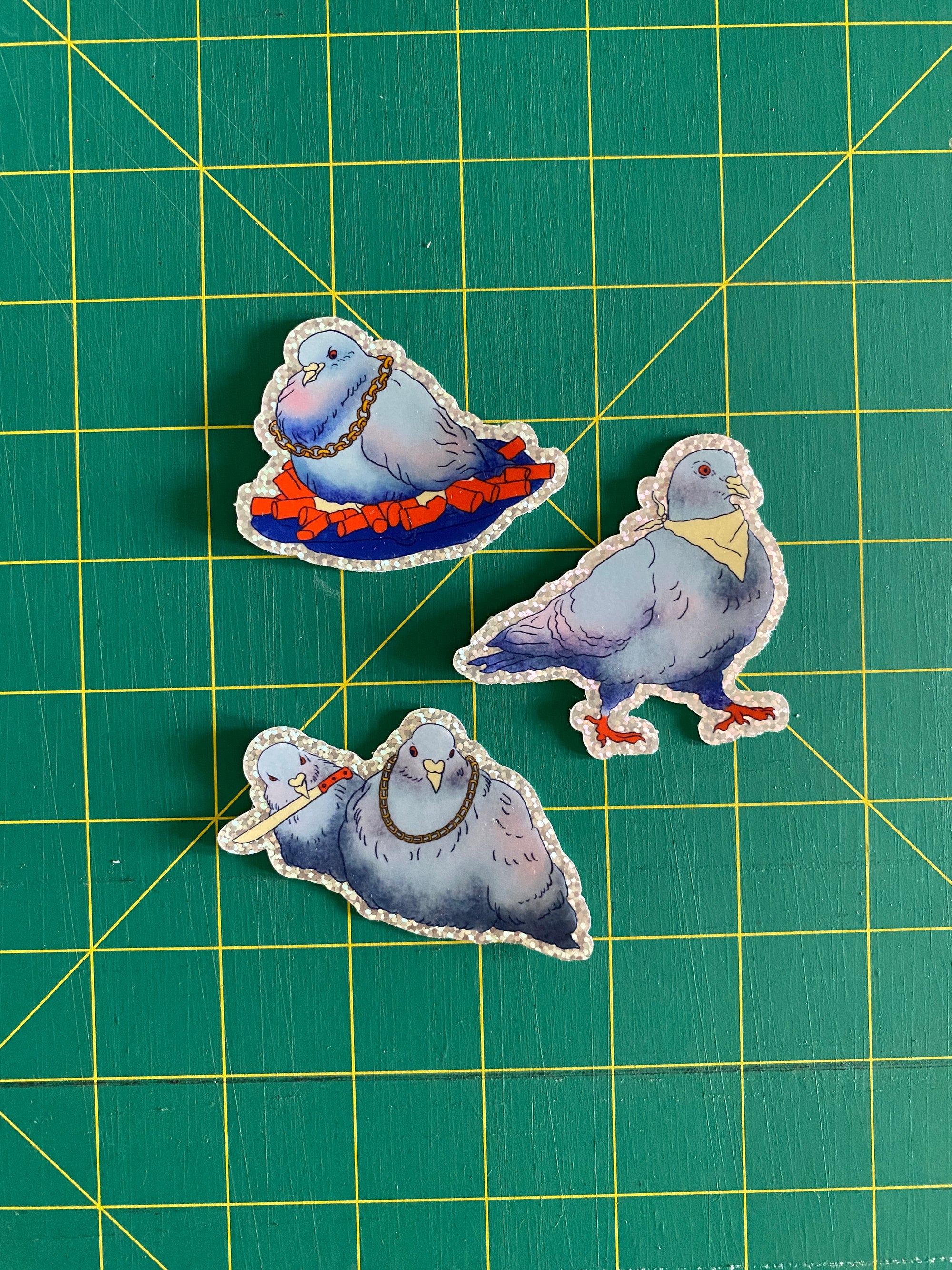 Glitter Gang Pigeon Sticker Pack | The Whole Gang