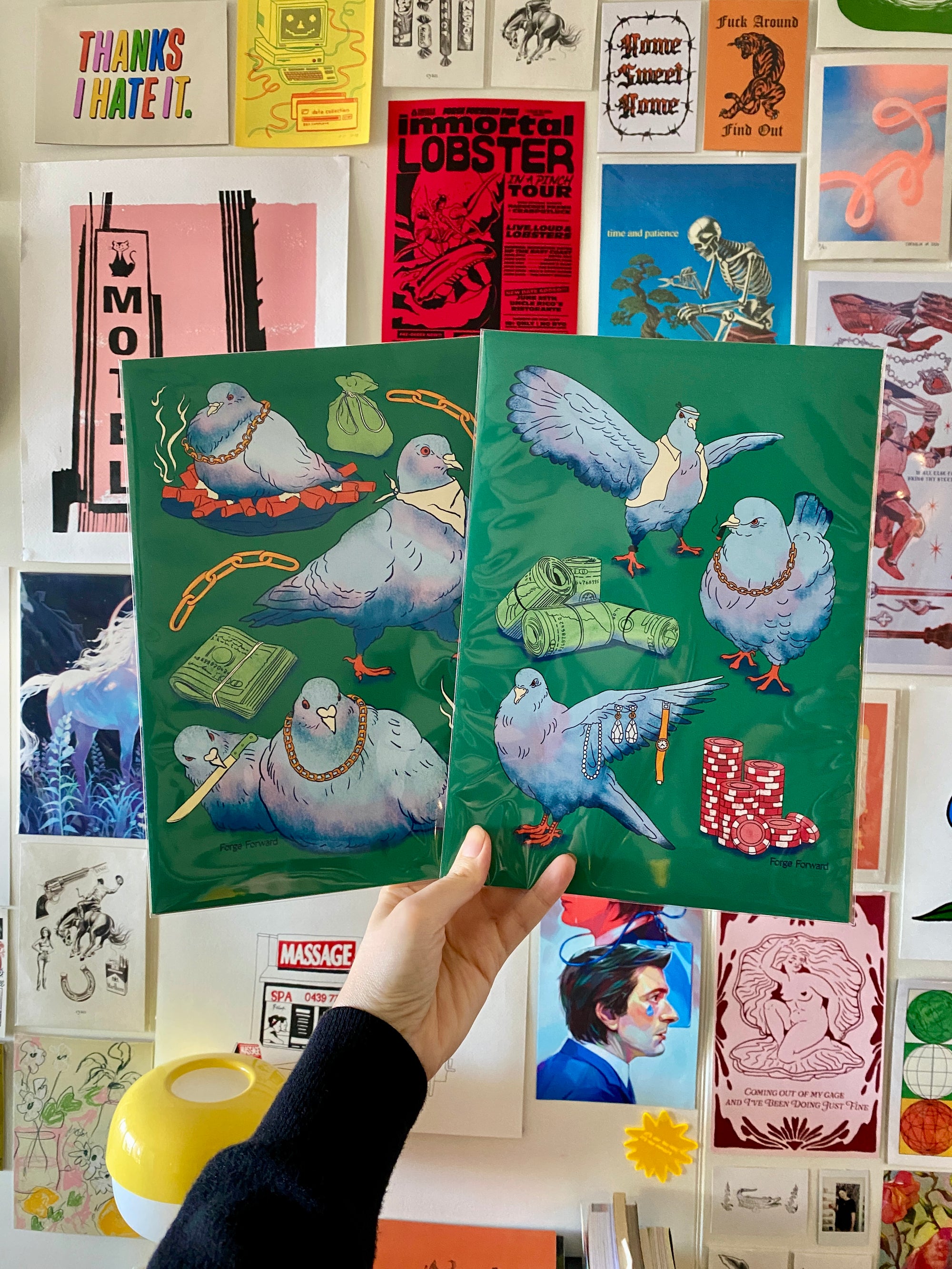 Forge Forward: "Pigeon Gang" Set of Two Art Prints