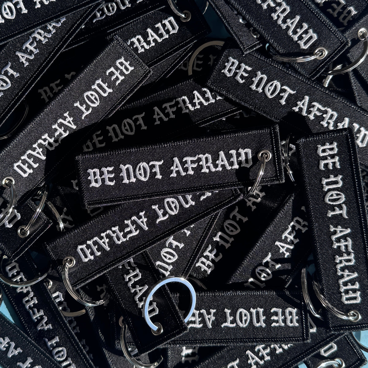 Be Not Afraid (Black) | Embroidered Key Chain