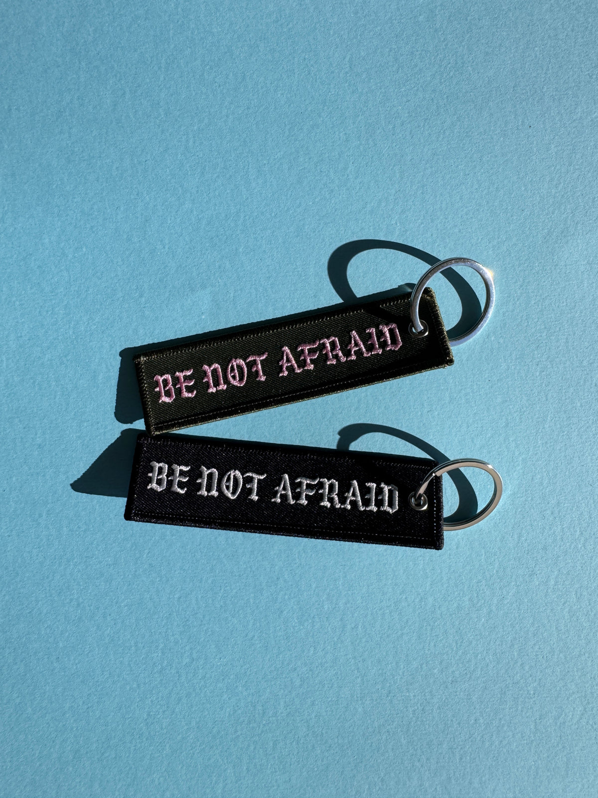 Be Not Afraid (Black) | Embroidered Key Chain