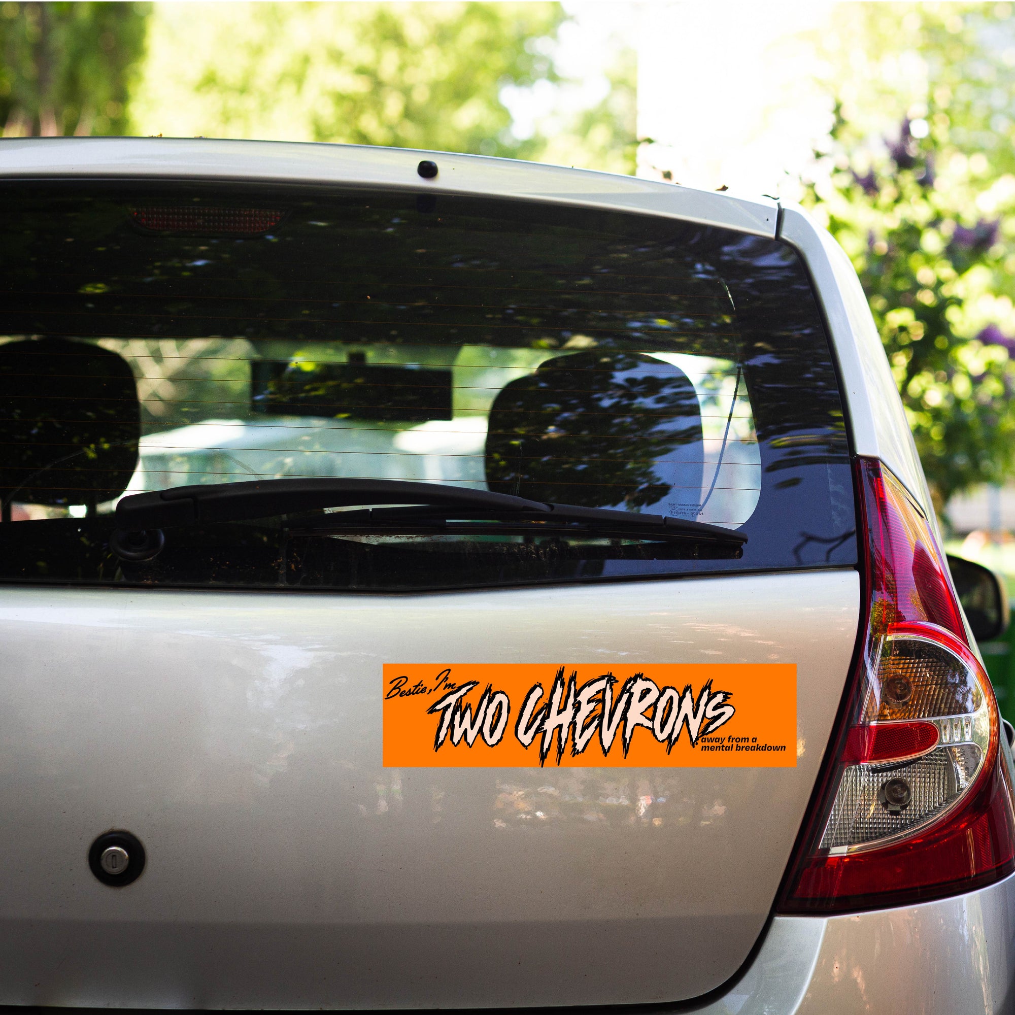 TWO CHEVRONS AWAY From a Mental Breakdown Bumper Sticker