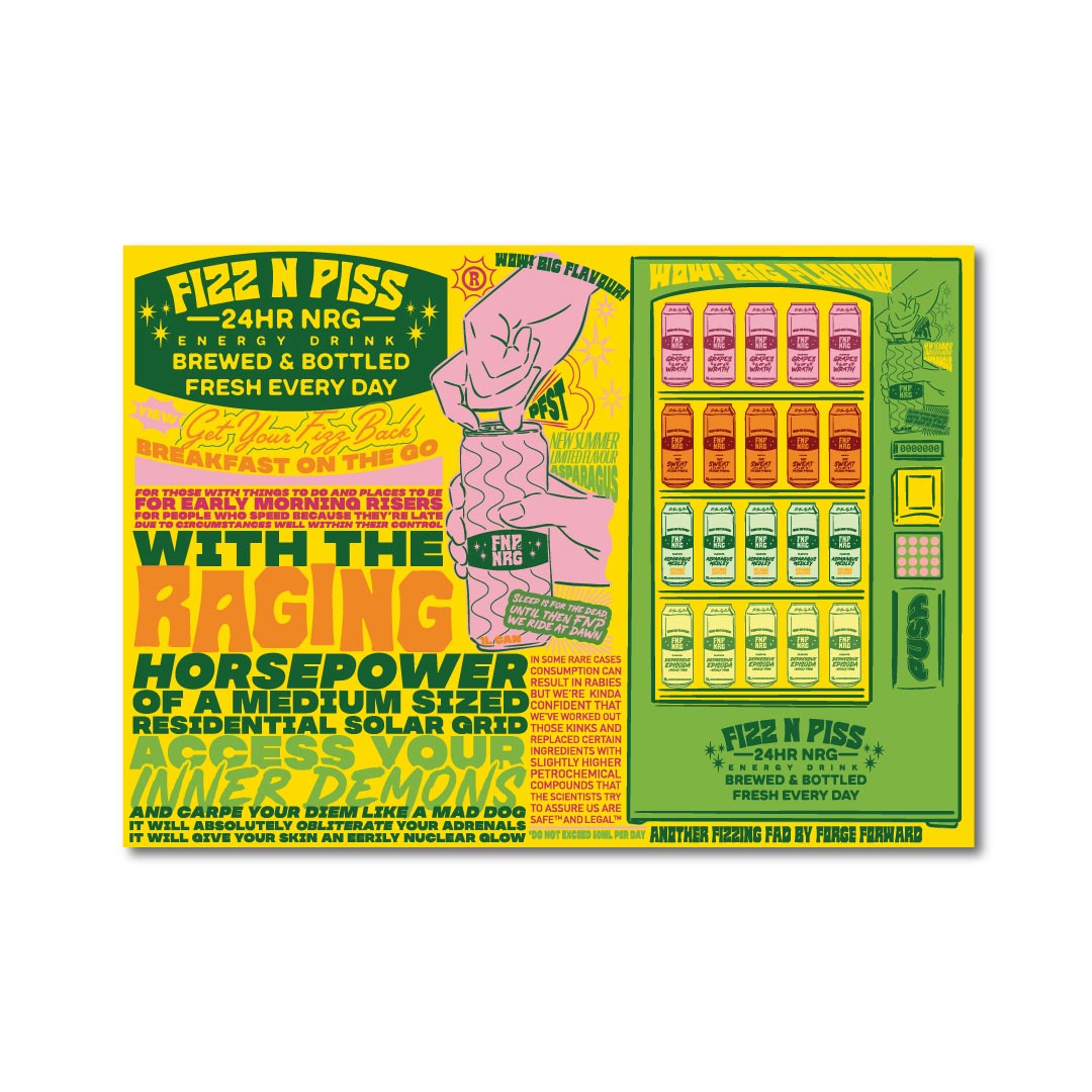 Forge Forward: "Fizz'N'Piss" Fake Ad Art Print