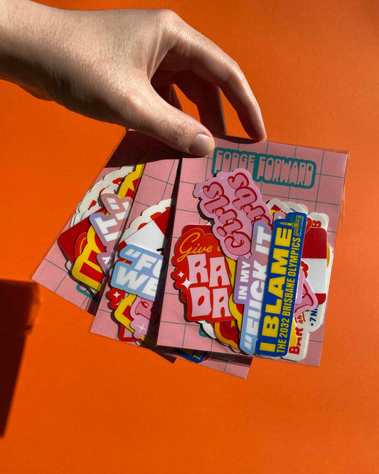 VOL 5 (Pink) Typographic Sticker Pack | 10 Matte Vinyl Stickers