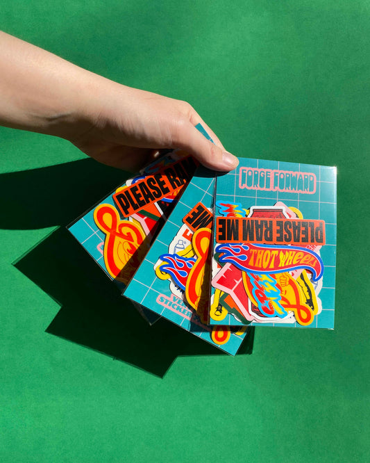 VOL 4 (Teal) Typographic Sticker Pack | 10 Matte Vinyl Stickers