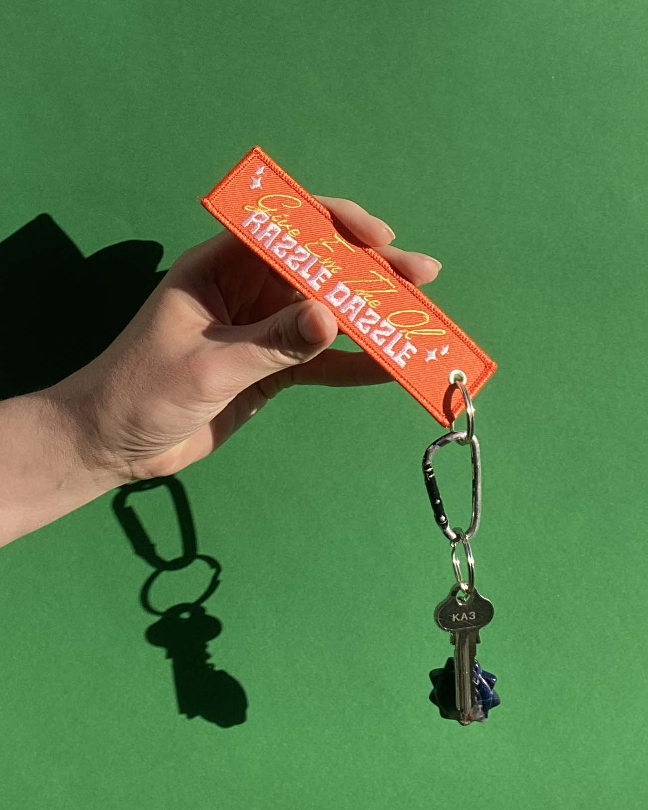 Give Em The Ol Razzle Dazzle | Embroidered Keyring