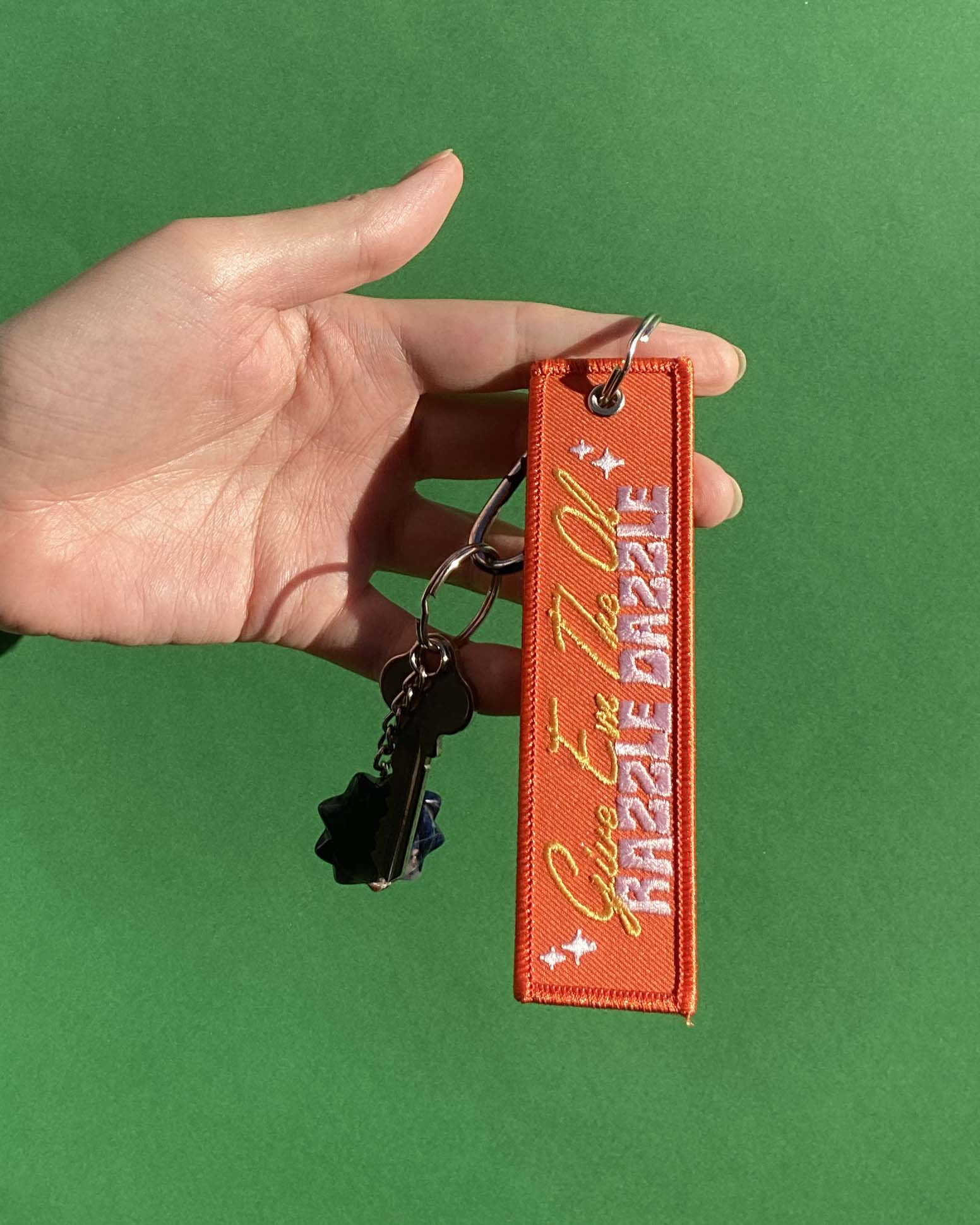 Give Em The Ol Razzle Dazzle | Embroidered Keyring