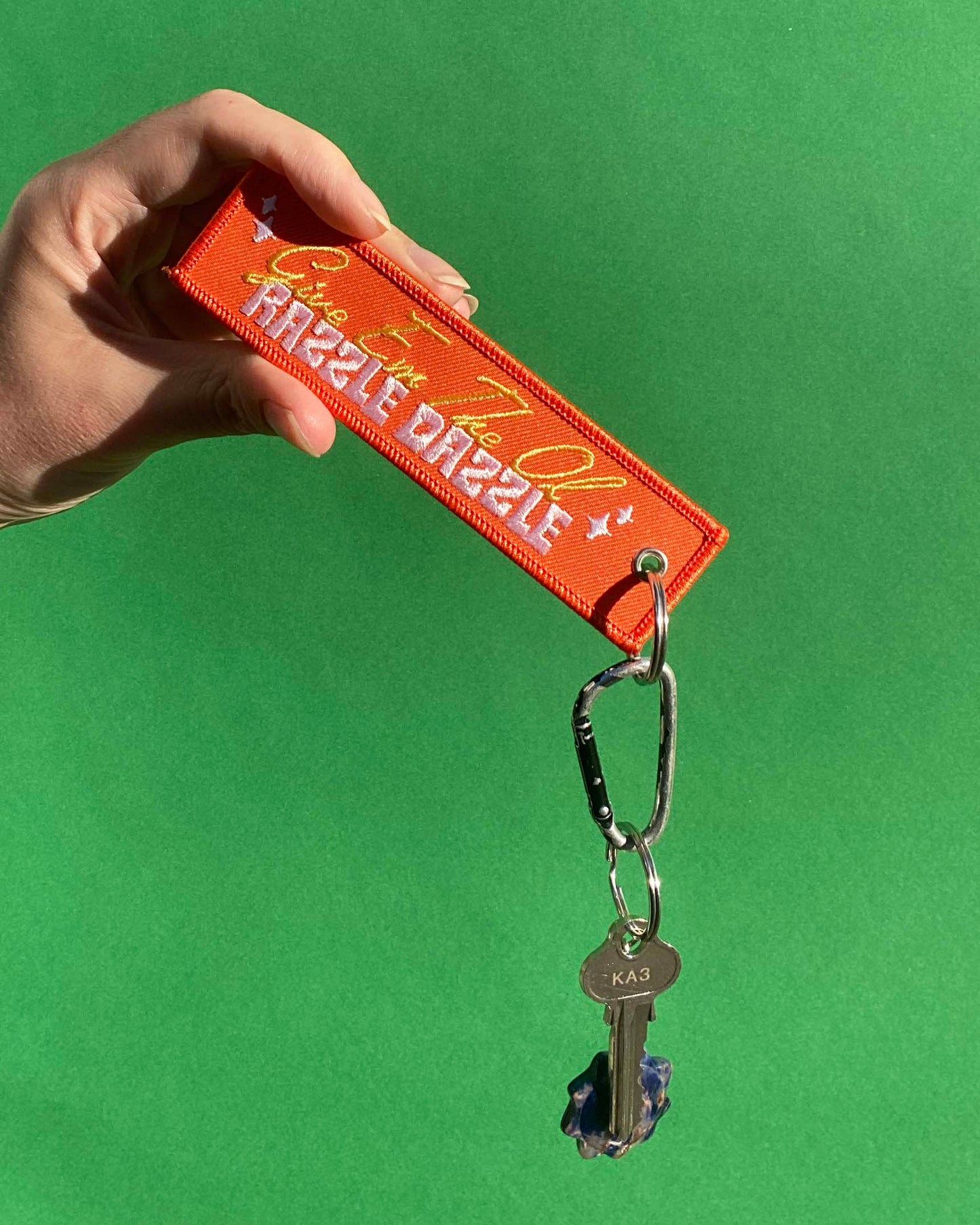 Give Em The Ol Razzle Dazzle | Embroidered Keyring