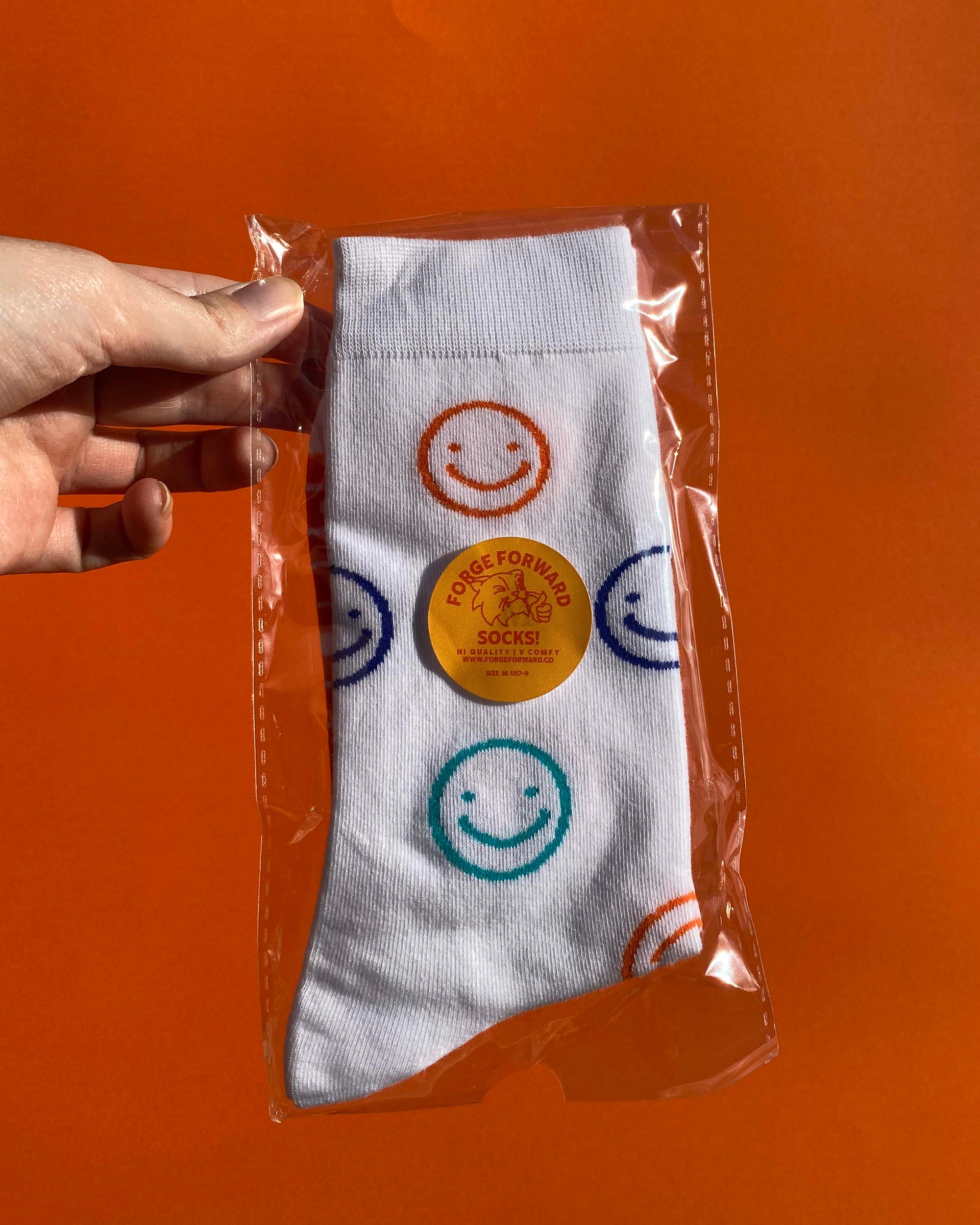 Smiley Embroidered Socks
