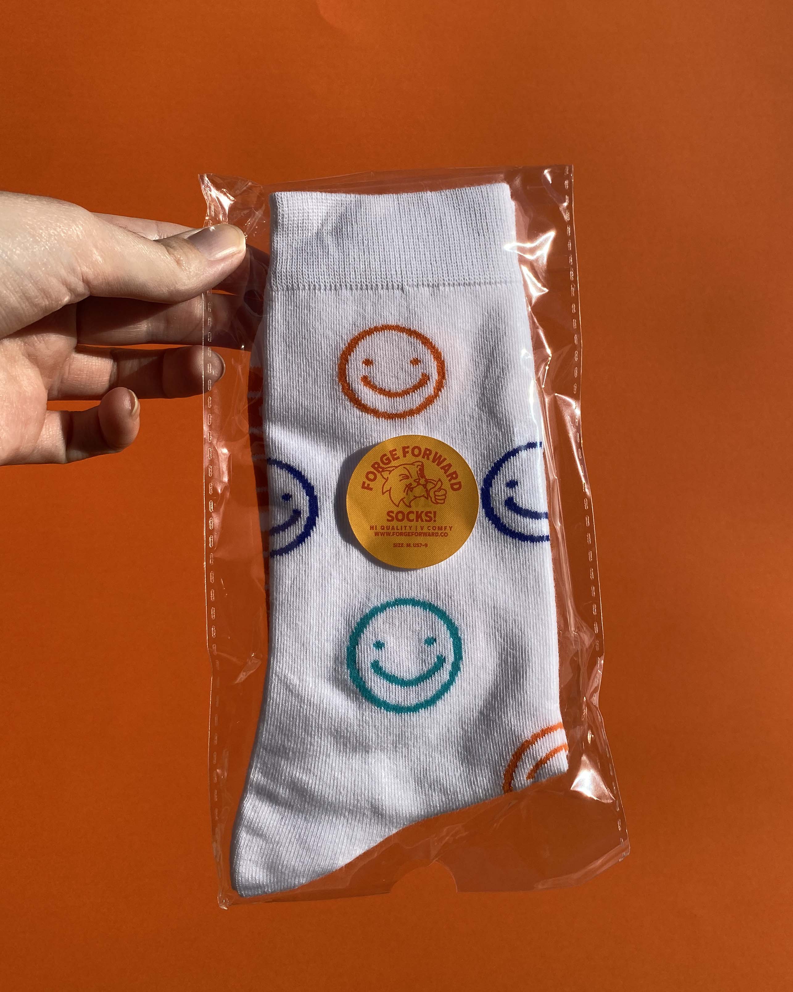Smiley Embroidered Socks