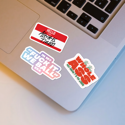 VOL 5 (Pink) Typographic Sticker Pack | 10 Matte Vinyl Stickers