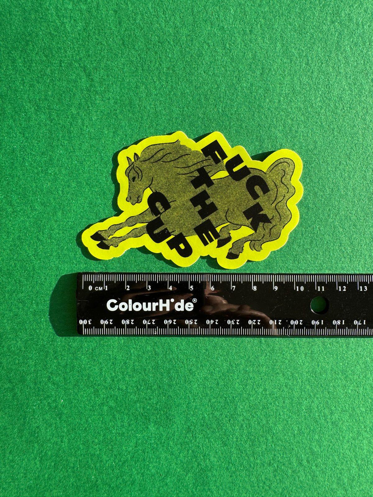 F the Cup! | Bright Green Horsey Matte Vinyl Die Cut Sticker