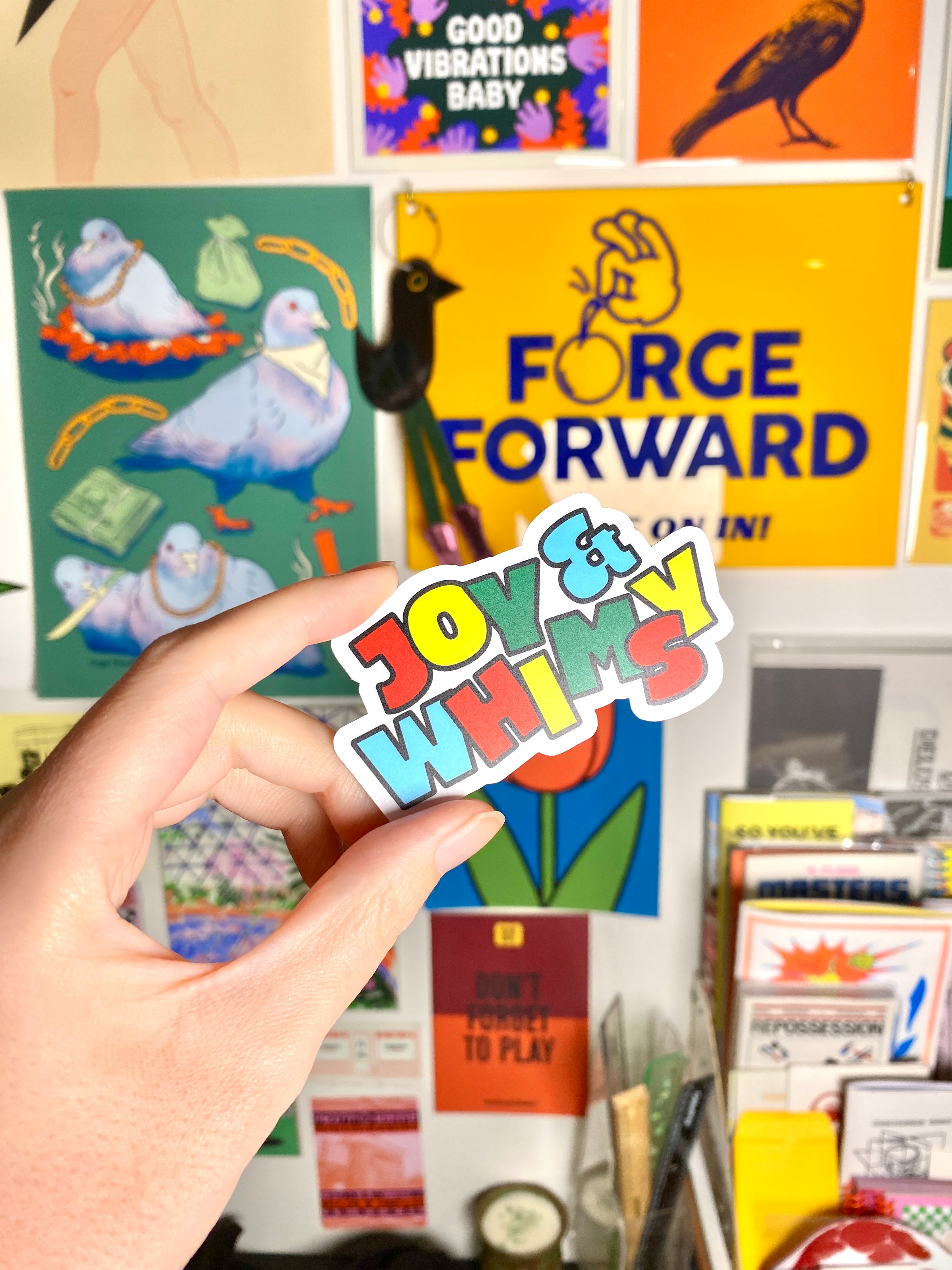 Joy and Whimsy | Typographic Matte Vinyl Die cut Sticker