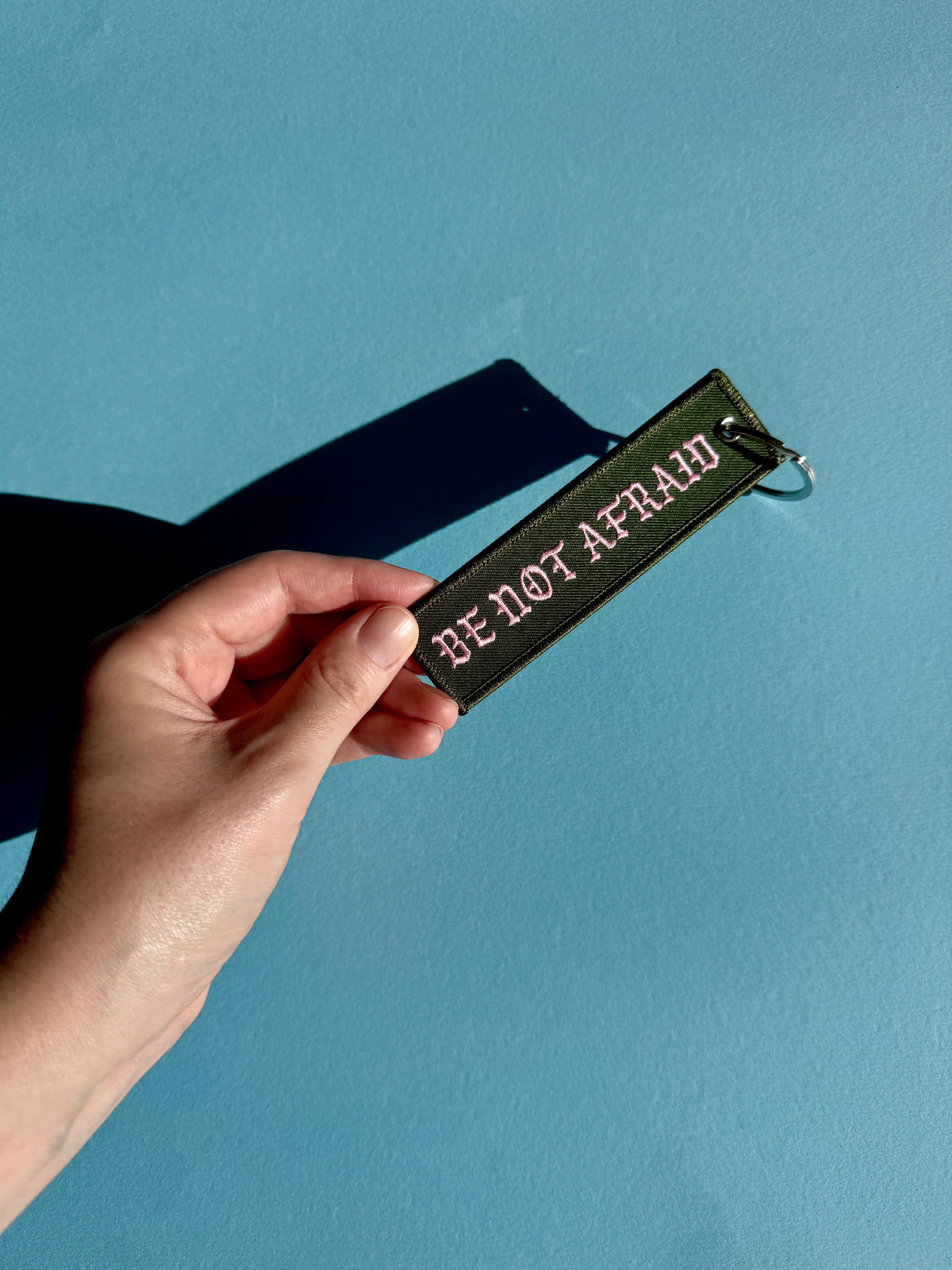 Be Not Afraid (Khaki) | Embroidered Key Chain