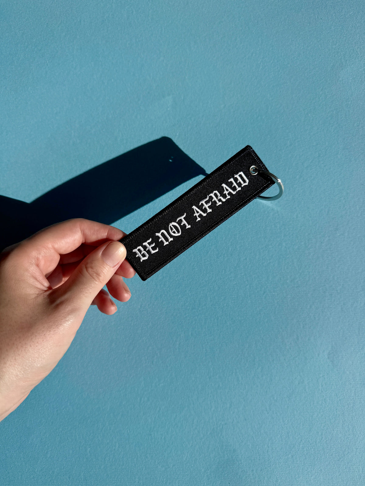 Be Not Afraid (Black) | Embroidered Key Chain