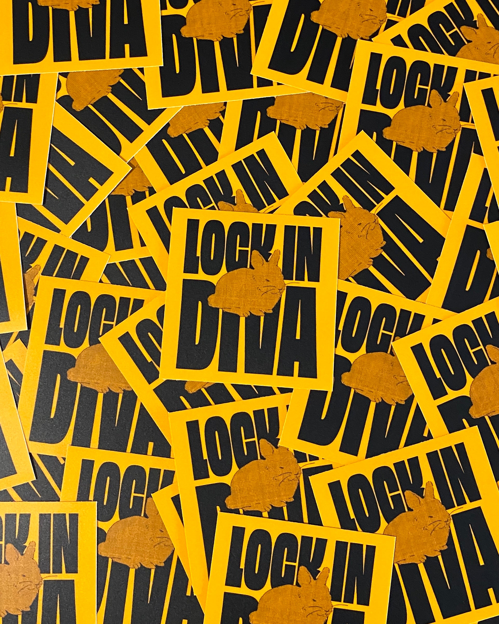 Lock In Diva | Tired Bunnie Matte Vinyl Die Cut Sticker