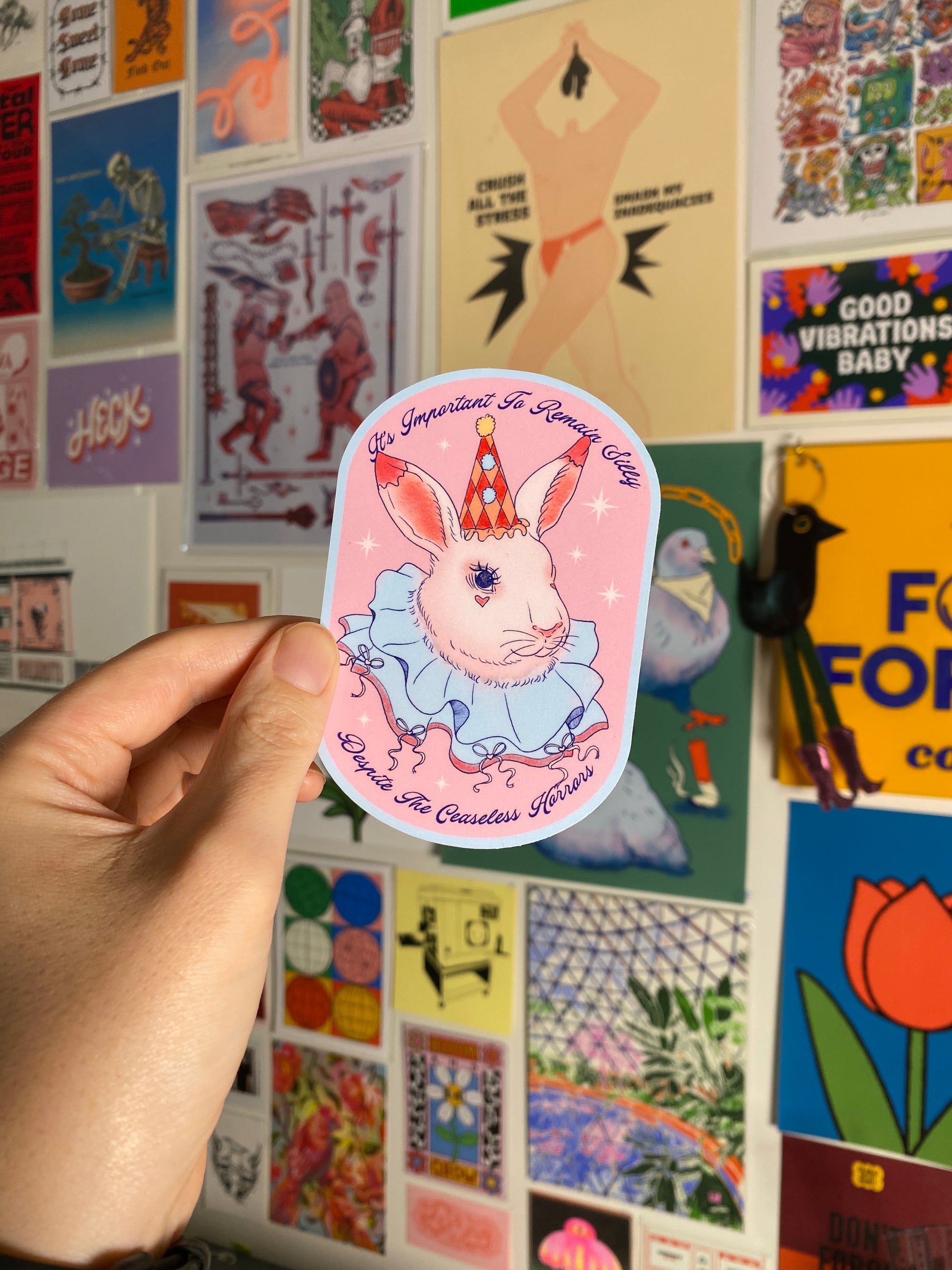 Remain Silly | Bunnie Affirmation Matte Vinyl Die Cut Sticker